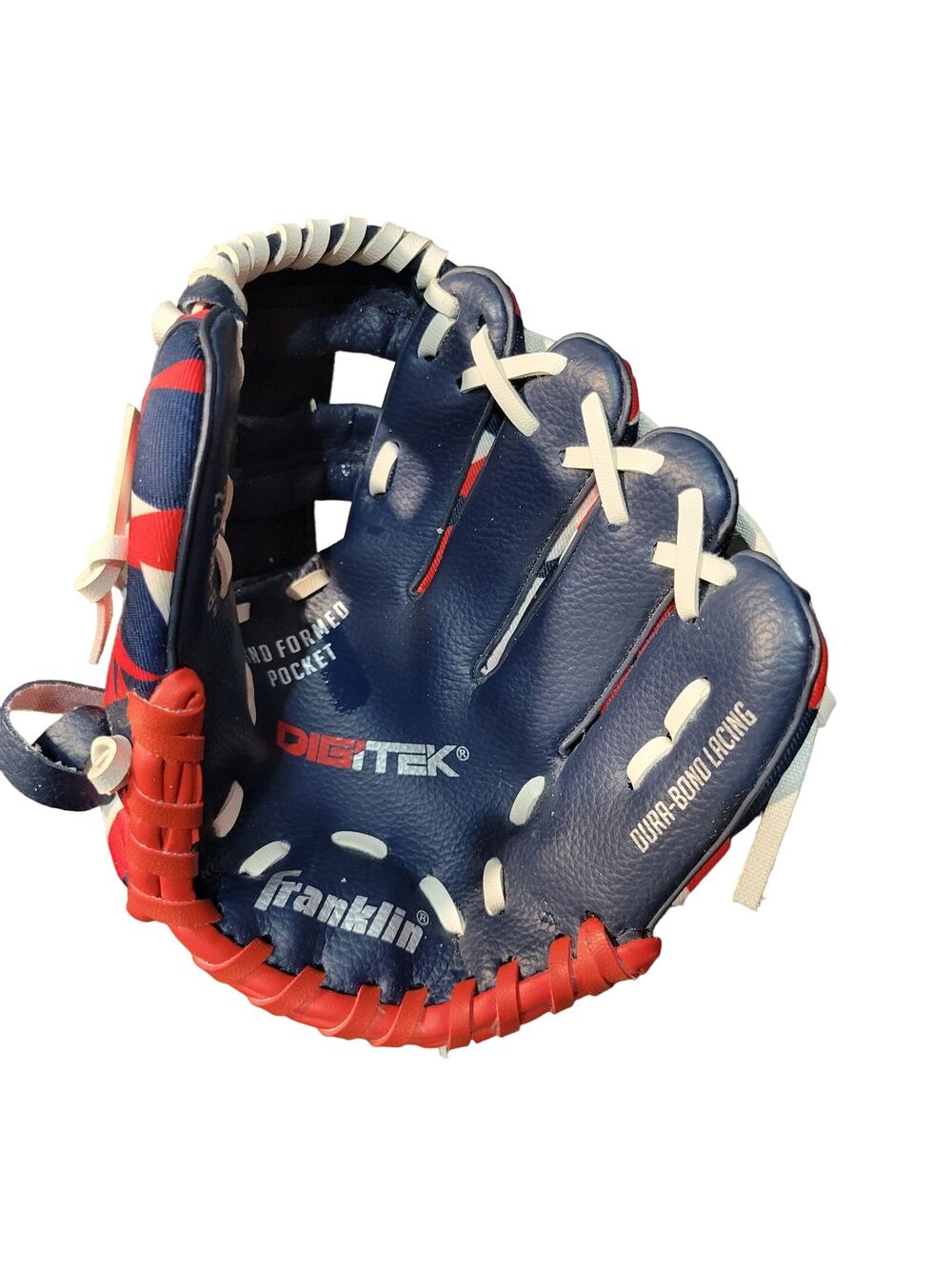 Franklin My first T-Ball Baseball Glove 8" Digitek Red White & Blue Mitt
